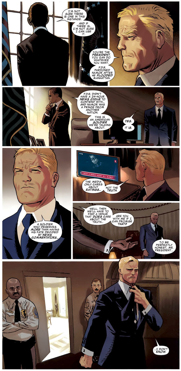 Whoa, Steve, get a longer necktie, huh? (Captain America #611)