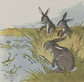 THE HARES AND THE FROGS