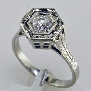 Fabricados Anillo Art Deco, I-22270
