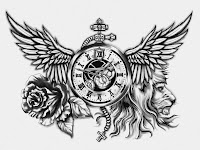 Sketch Clock Tattoo Designs For Men
