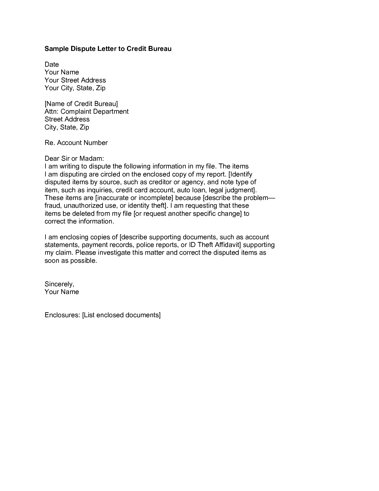 20 [PDF] DISPUTE LETTER COLLECTION AGENCY TEMPLATE PRINTABLE With Regard To Credit Dispute Letter Template