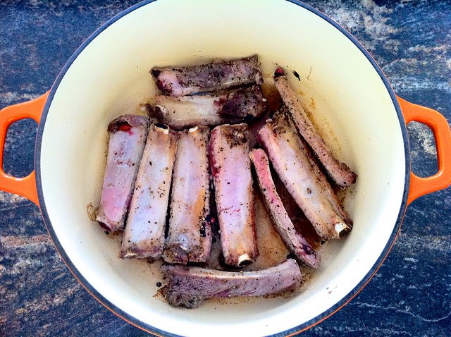 Ribs Browned and Turned
