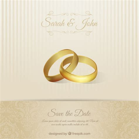 Tarjeta de invitación de boda con anillos Descargar Tarjeta de invitación de boda con anillos Descargar