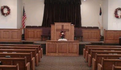 Image result for church pulpit with American Flag
