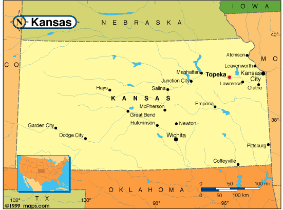 Kansas Map Kansas Map