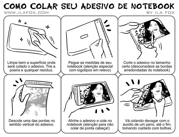 manual tutorial como colar seu adesivo de notebook by ila fox