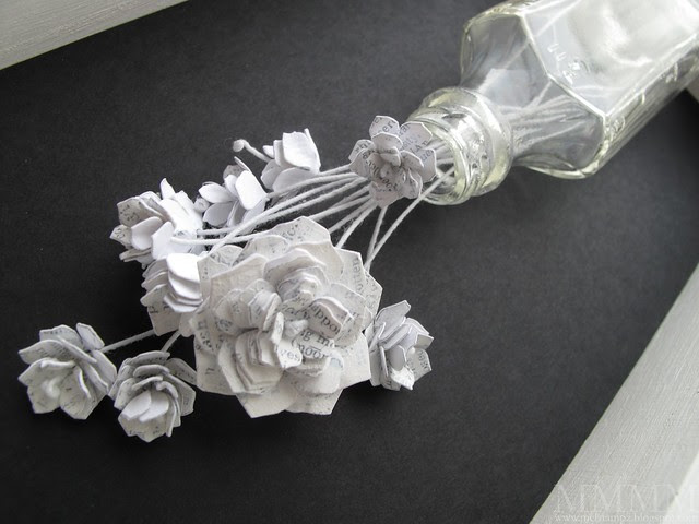 mod podge book page flowers melstampz