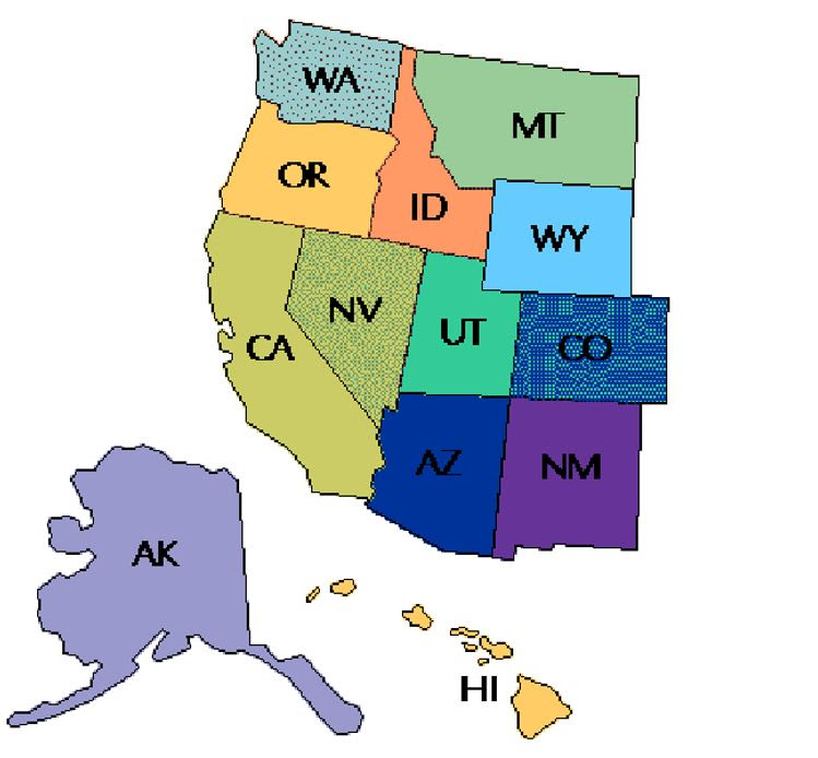 Map Of Western Region Of United States Draw A Topographic Map