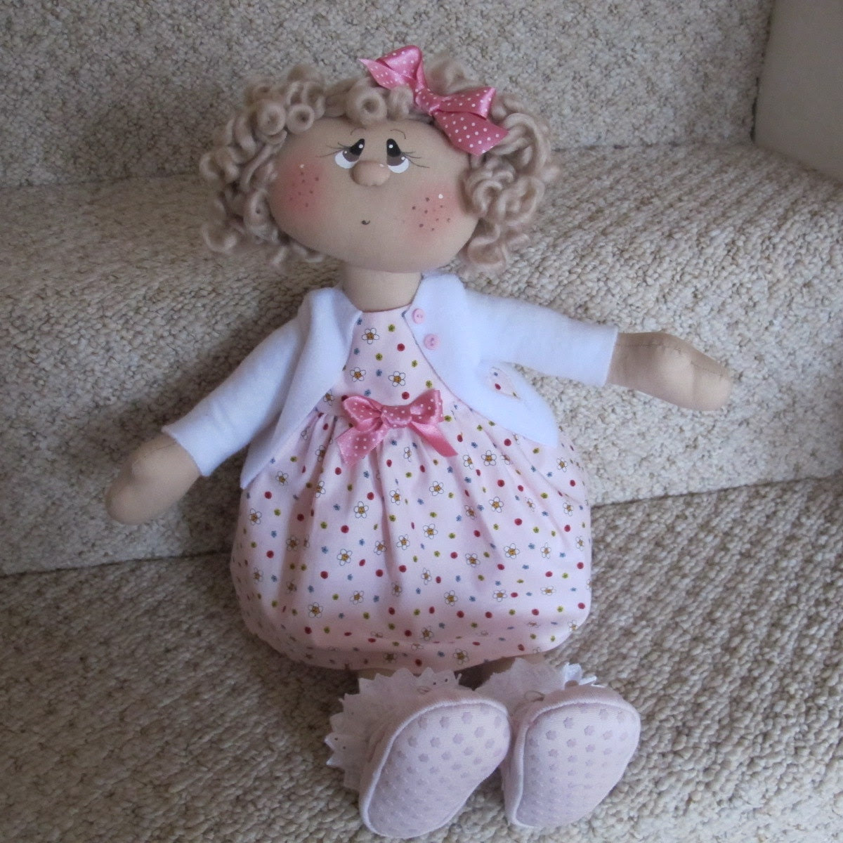 Rag Doll - in Summer dress and cardigan, Custom Made