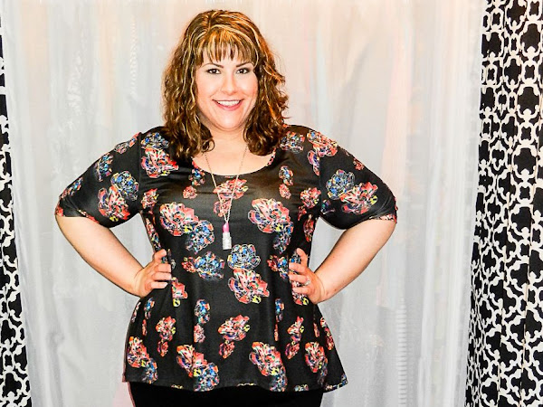 What I Wore: Colorful Pixelated Floral Tunic via Gwynnie Bee