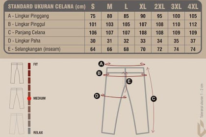 Ukuran Celana S M L Xl Dalam Angka