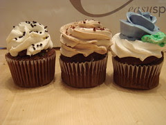 Cupcake trio, side view