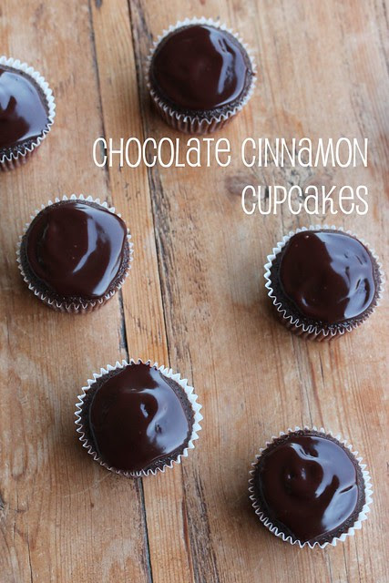 Chocolate Cinnamon Cupcakes with Chocolate Ganache