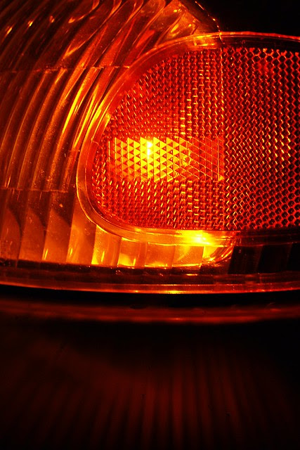 Abstract macro of a car's front blinker