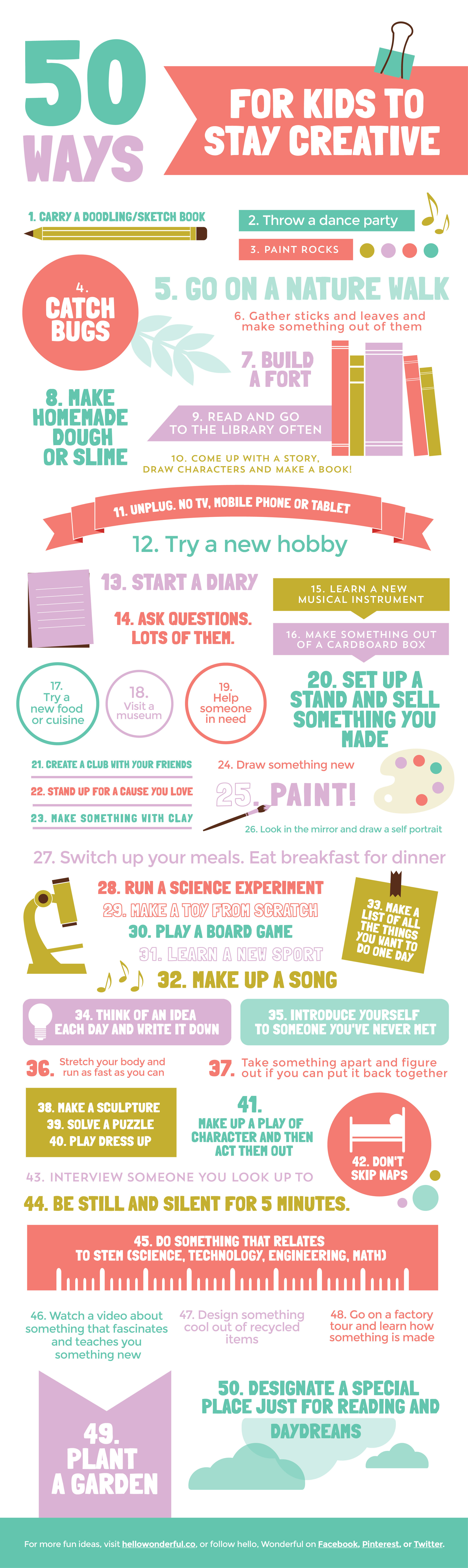 Infographic: 50 Ways For Kids To Stay Creative