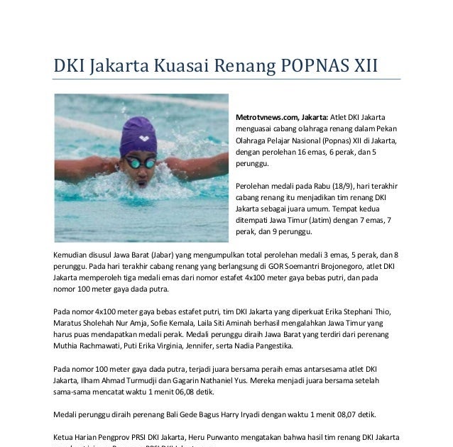 Kliping Tentang Olahraga Renang Guru Galeri