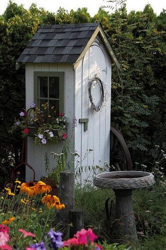 A garden tool shed.