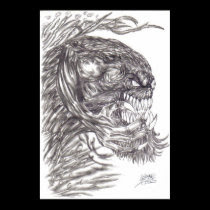 Evil Demon Creature Art Poster Print by waynetully Evil Demon Creature Art Poster Print