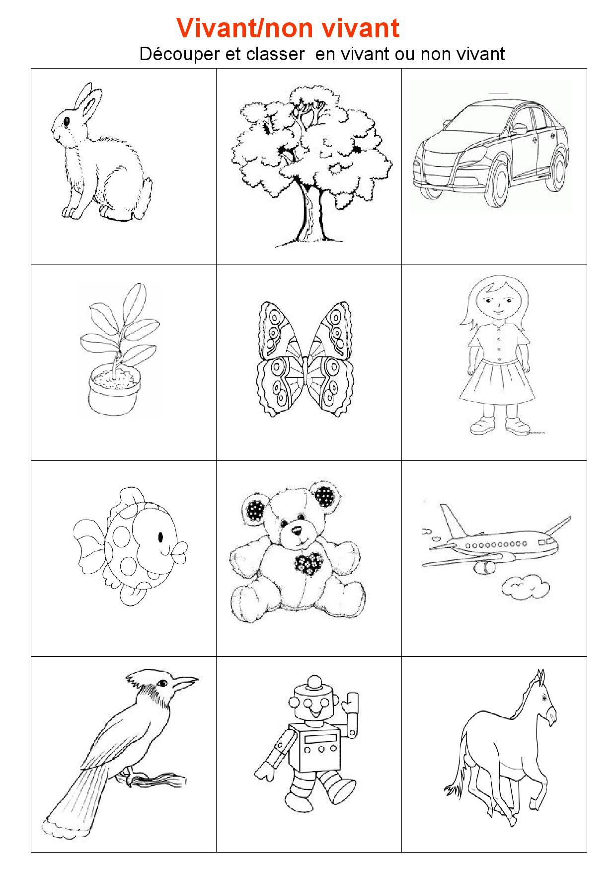 évaluation Vivant Non Vivant Ce2 Pdf Exercice vivant non vivant cp ce1 380338