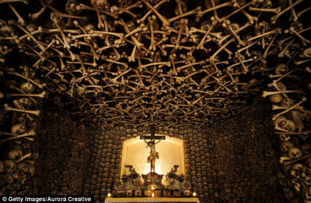 A step inside Kaplica Czasze in south-western Poland reveals a chilling site. Thousands of human bones, ravaged by war and disease, are stacked on top of each to construct the building's walls and ceilings