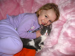 Gracie and her new kitty, Meowy