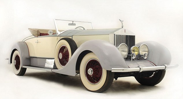 Star car: This stunning Rolls Royce Phantom I Playboy Roadster, which belonged to silent movie cowboy Tom Mix, is expected to sell for £130,000 at auction