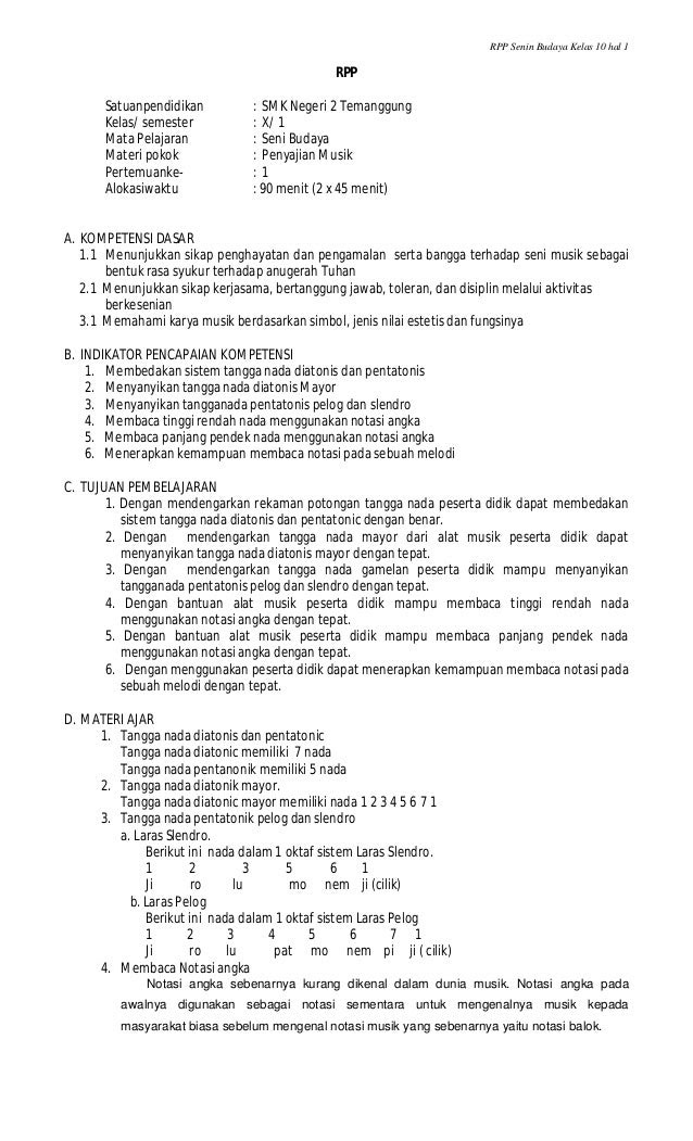 Contoh Soal Seni Budaya Bab Musik