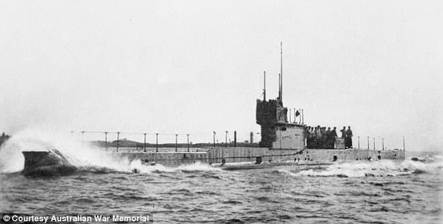 HMAS AE1 (pictured) vanished without a trace on September 14, 1914, with 35 British and Anzac sailors on board off the coast of Papua New Guinea while on patrol