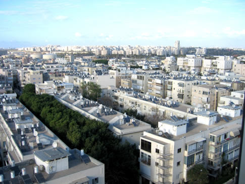 solar water heaters on rooftops in Israel