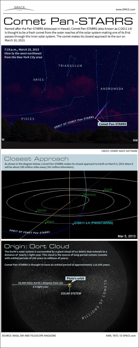 Find out about Comet Pan-STARRS, a fresh visitor from the icy Oort Cloud at the edge of the solar system, in this SPACE.com Infographic.