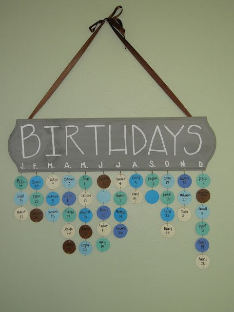 DIY birthday calendar