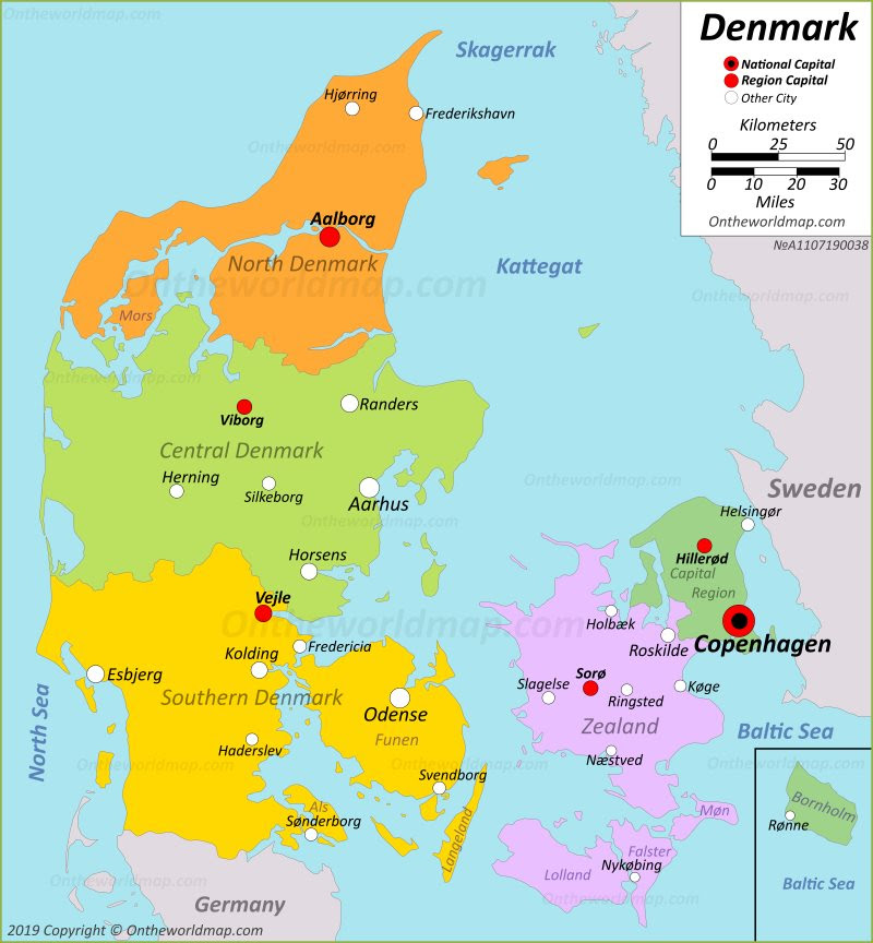 Map Of The World Denmark