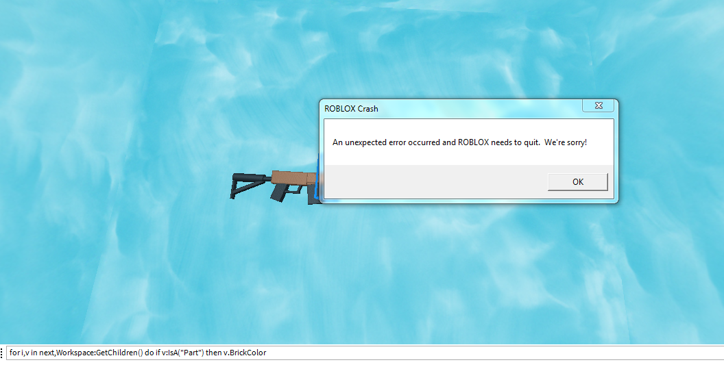 Roblox has crashed due to