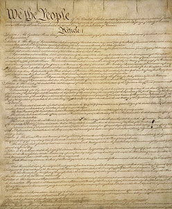 US Constitution, page one, courtesy of the US National Archives