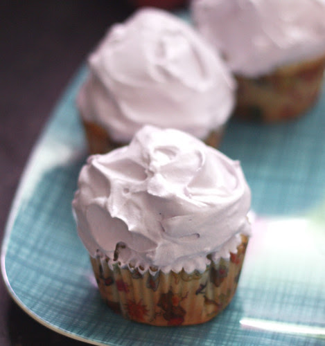 blueberry + mint cupcakes