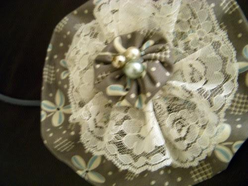Grey and Lace Headband