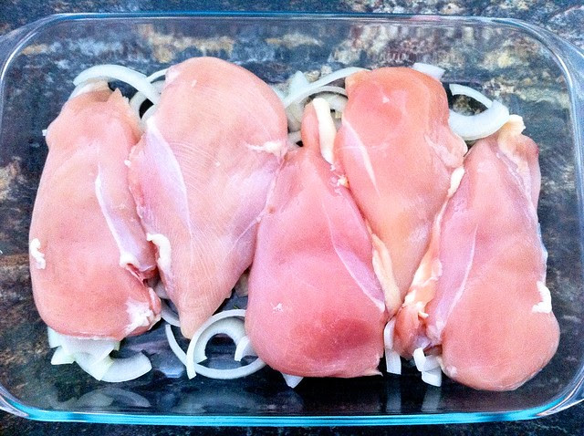 Chicken Breasts Over Onions