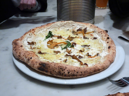 Wild mushroom and ricotta pizza