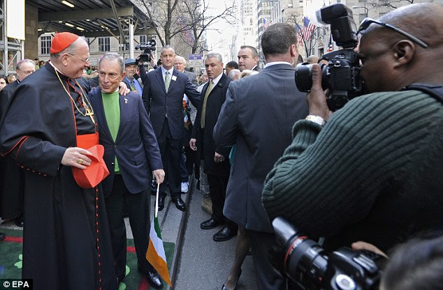 History: New York Mayor Michael Bloomberg greeted the archbishop on the day's parade which first took place on March 17 of 1762