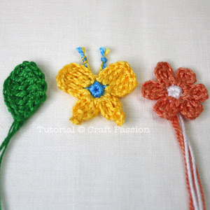 crochet Butterfly Flower Leaf pattern