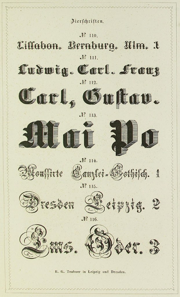 Schrift- und Polytypen-Proben BG Teubner, 1846 a
