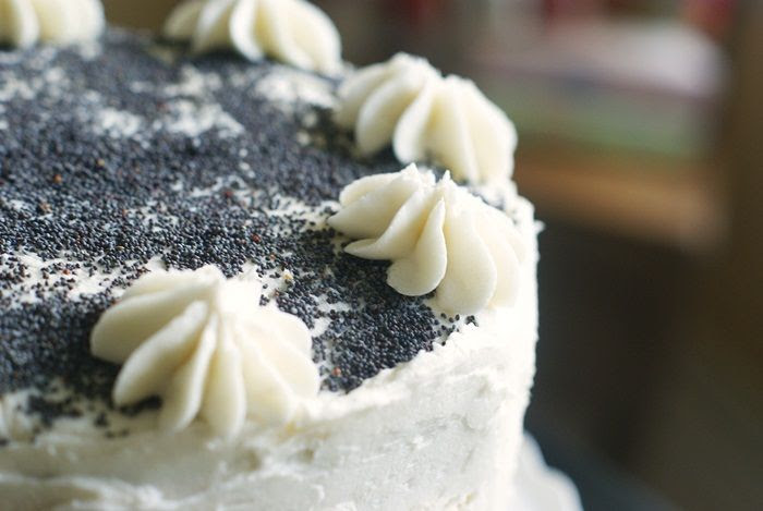 Spiced Poppy Seed Cake with Almond Buttercream