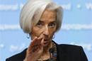 File photo of IMF Director Lagarde holding a news conference in Washington