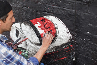 Italian street artist Run paints a new mural on East London's iconic  Village Underground Wall.