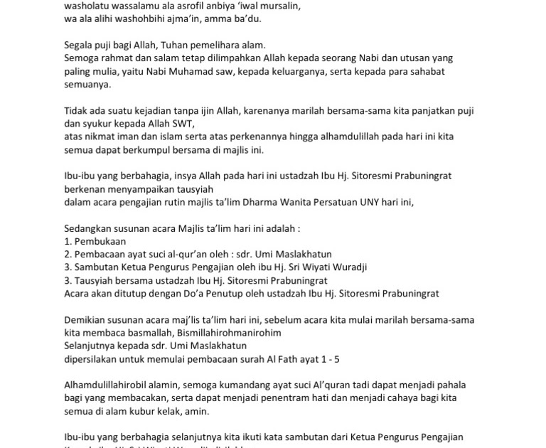 Kumpulan Teks Mc Formal Islami Di Sekolah Terbaru