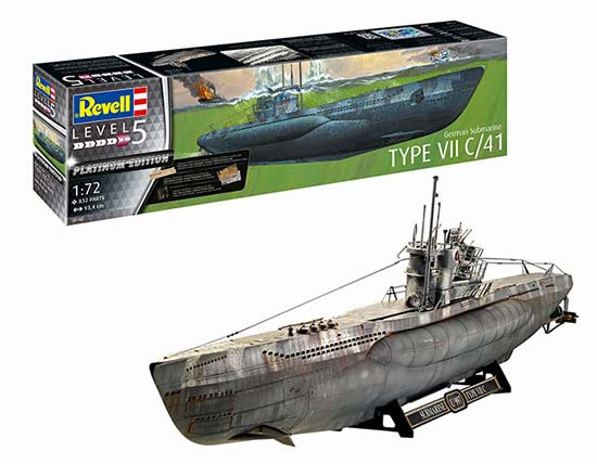 Revell 1/72 German Submarine Type VII C/41 (05163) English Color Guide & Paint Conversion Chart