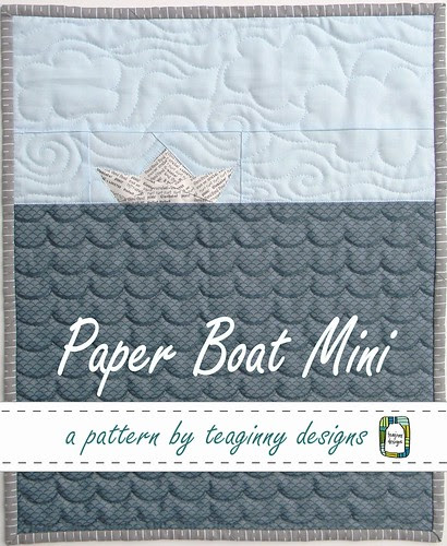 paper boat mini quilt, pattern cover