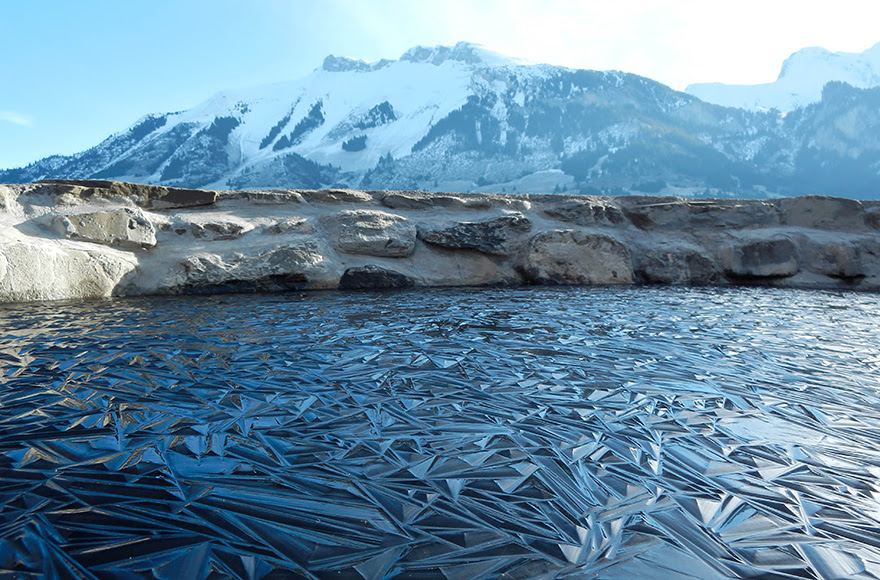 Frozen Pond In Switzerland Frozen Pond In Switzerland