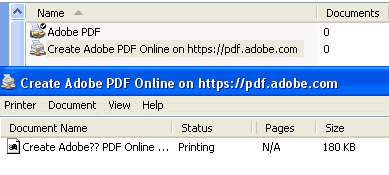 Install Create Adobe PDF as a local printer