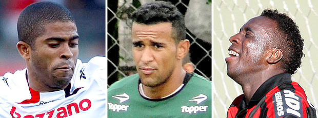 Montagem: Junior Cesar do São Paulo, Serginho do Atlético-MG e Manoel do Atlético-PR